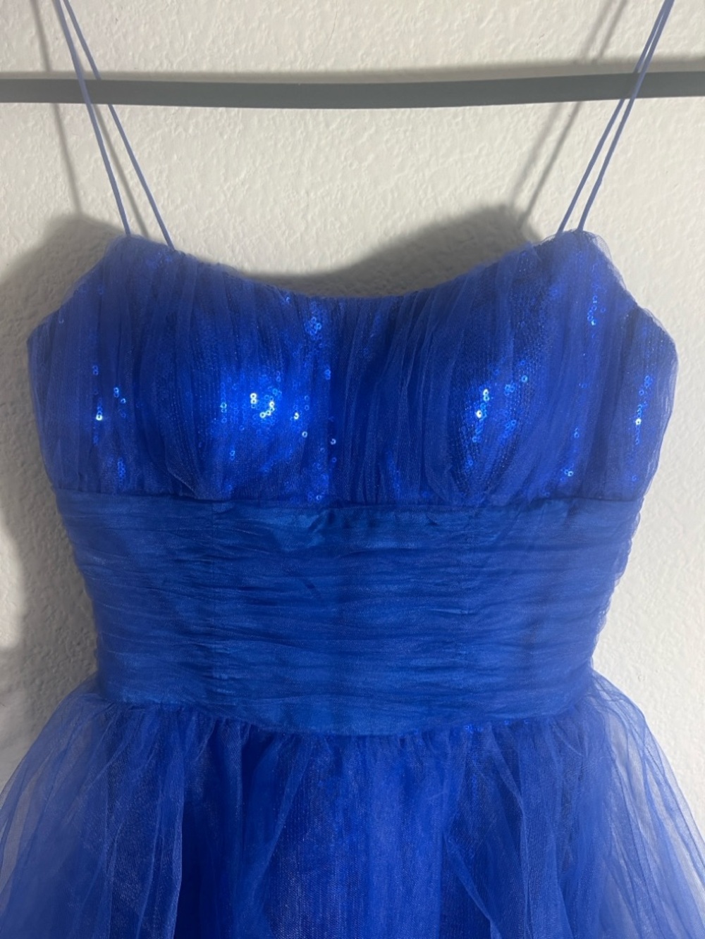 SHERRI HILL Sequin Tulle prom homecoming Party Dress size 2 Royal Blue - Picture 4 of 8